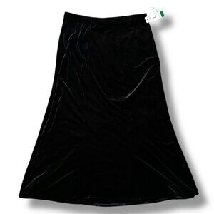 NWT Vintage Notations Black Velvet Maxi Skirt Womens Size Large Deadstock Witchy